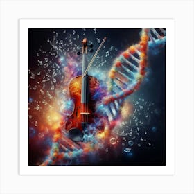 Violin And Dna Art Print