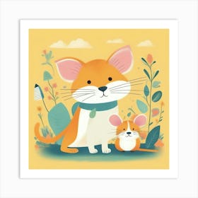 Cat And Mouse Art Print