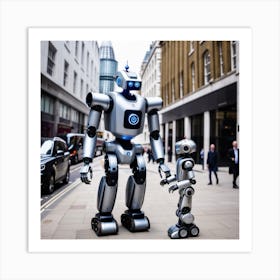 Robot And Child 1 Art Print