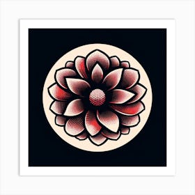 Flower In A Circle Art Print