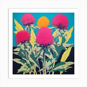 Globe Amaranth 1 Pop Art Illustration Square Art Print