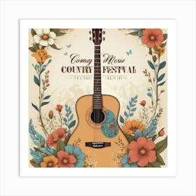 Country Music Festival Poster Art Print