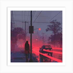 Night in Japan Lofi Illustration Art Print