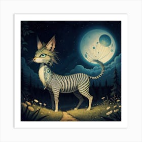Zebra Cat Art Print