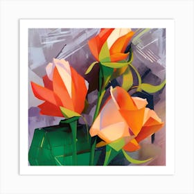 Origami Roses Art Print