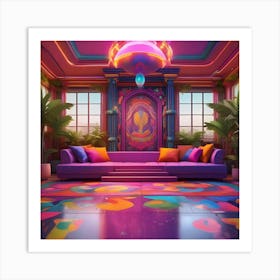 Psychedelic Living Room Art Print