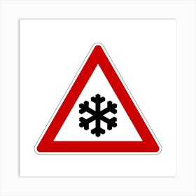 Snowflake Road Sign.A fine artistic print that decorates the place.13 Art Print