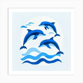 Dolphins In The Sea Art Print