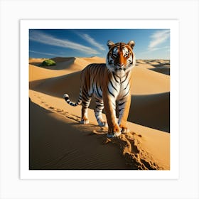 Tiger In The Desert 3 Art Print