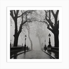 London Street In Fog Art Print