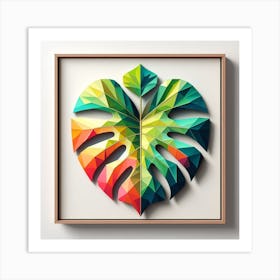 Geometric Art Large Monstera leaf Art Print