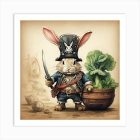 Pirate Bunny Art Print