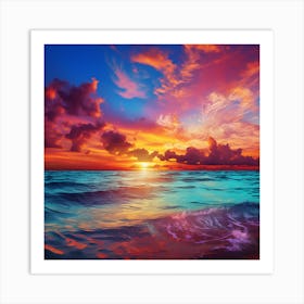 Sunset On The Beach Art Print