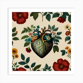 Leonardo Lightning Xl Vintage Botanical Heart 3 Affiche