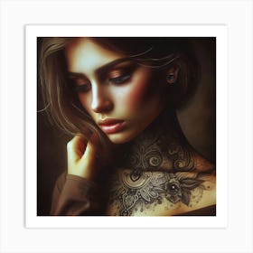 Tattooed Girl Art Print