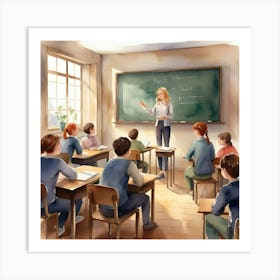 Teacher In The Classroom 1 Art Print