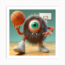 Basketball Monster 3 Art Print