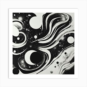 Black and White Abstract Art 6 Art Print