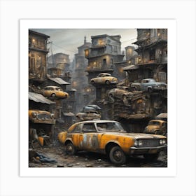 Cars In The City Art Print