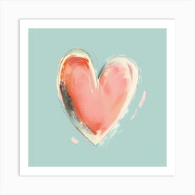 A Hand Drawn Pastel Minimalist Illustration Of A Heart Art Print