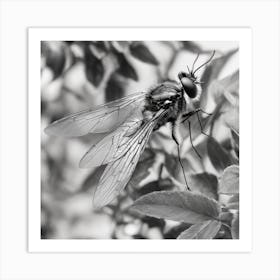 Black And White Fly Art Print