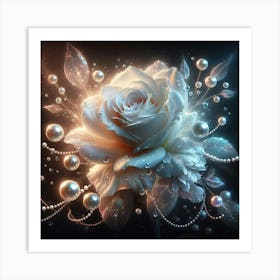 Pearls And Roses 1 Art Print