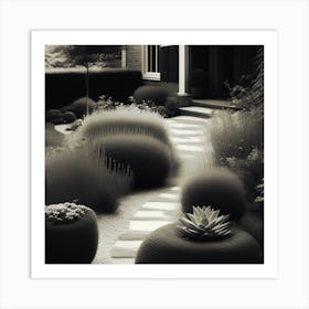 Garden In Black And White 2 Art Print