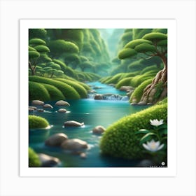 River In The Forest 52 Art Print