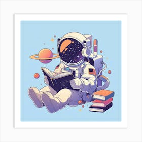 Astronaut Reading A Book 8 Art Print