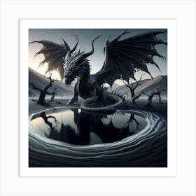 Black Dragon 2 Art Print