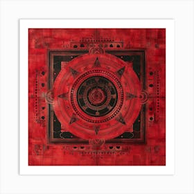 Red Buddhist Painting Art Print