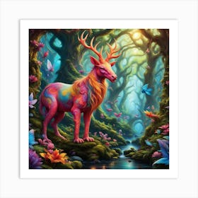 Deer In The Forest 3 Art Print