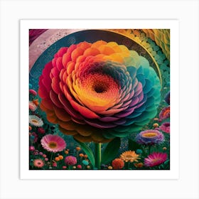 Rainbow Flower 1 Art Print