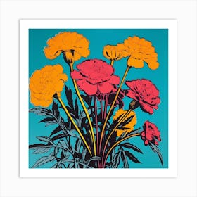 Marigold 1 Pop Art Illustration Square Art Print