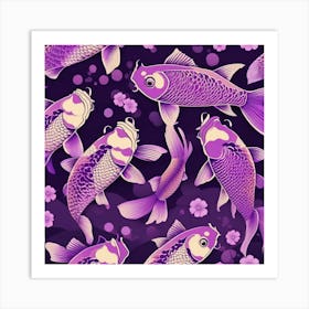 Purple Koi Fish Art Print