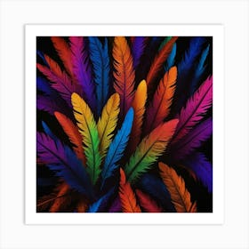 Colorful Feathers 2 Art Print