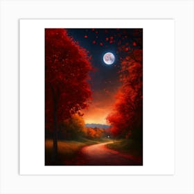 Moonlight In The Forest Art Print