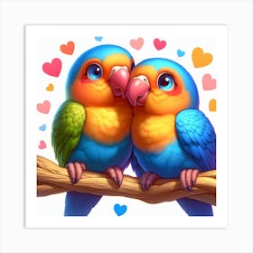 Parrot of Lovebirds Art Print