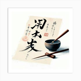 Calligraphy Piece With Japanese Characters (2) Art Print