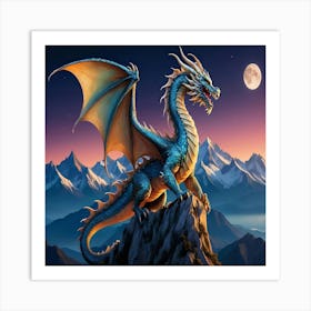 Blue Dragon 7 Art Print