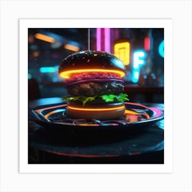 Neon Burger 5 Art Print