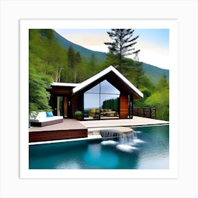 Modern House With Pool Art Print