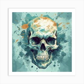 Watercolor Skull Illustration Art Print