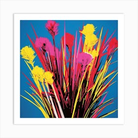 Fountain Grass 2 Pop Art Illustration Square Art Print