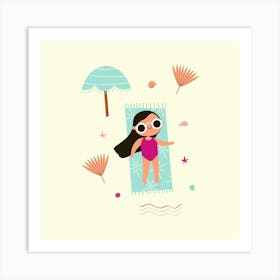 Girl In Swimsuit Art Print