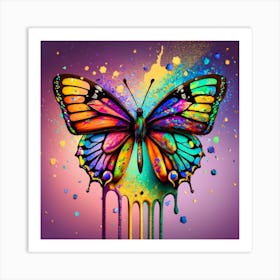 Kingspicy Colorful Paint Splash Glitter Cute Ma Art Print