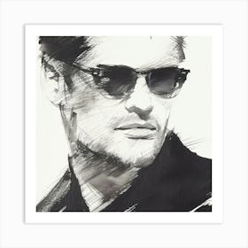 Portrait Of A Man Wearing Sunglasses Art Print