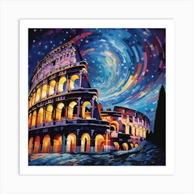 Colossion At Night Art Print