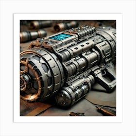 A Detailed Close Up Of A Futuristic Grenade Launcher Used By The Martian Legionnaires Art Print