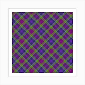 Purple And Green Plaid 1 Art Print